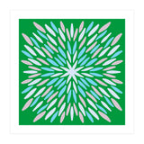 Petal Burst - green, blue, beige (Print Only) thumbnail