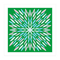 Petal Burst - green, blue, beige (Print Only)