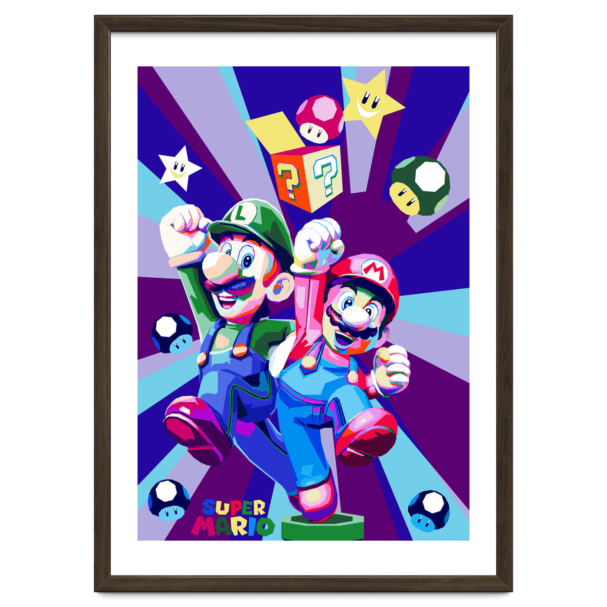 Mario Luigi Popart Cartoon Pop Art
