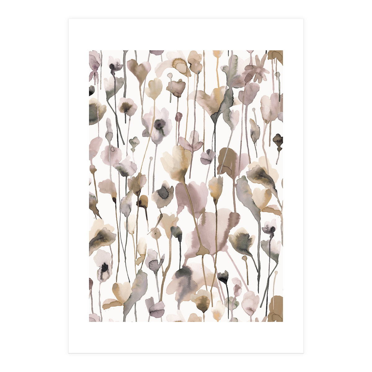 Watercolour Terracotta Wild Flowers (Print Only)