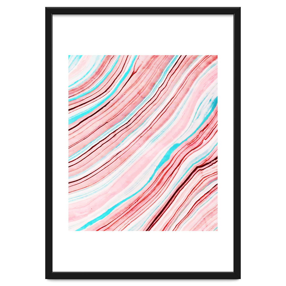 Between the Lines, Pastel Watercolor Abstract Painting, Subtle Neutral Minimal Illustration
