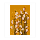 Linocut Flower Meadow Mustard Yellow (Print Only) thumbnail