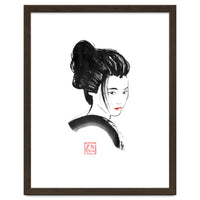 Geisha Face Red Lips