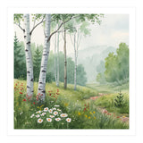 Birch Grove Serenity: A Meadow Wildflower Path (Print Only) thumbnail