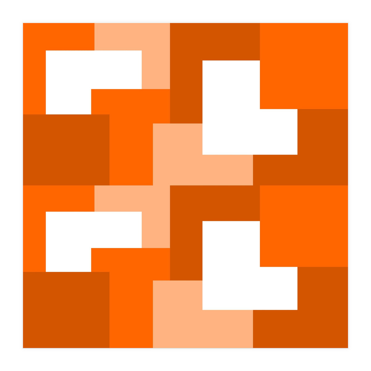 Orange Abstract Square Tiles (Print Only)