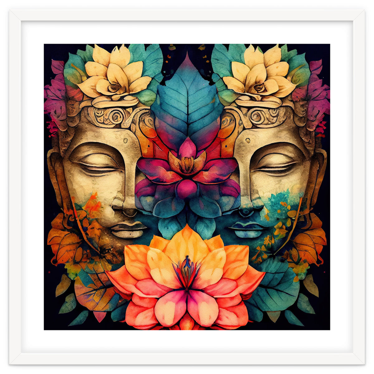 Twin Lotus Buddha Portrait