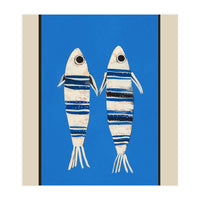 Minimal Fish On Blue (Print Only)