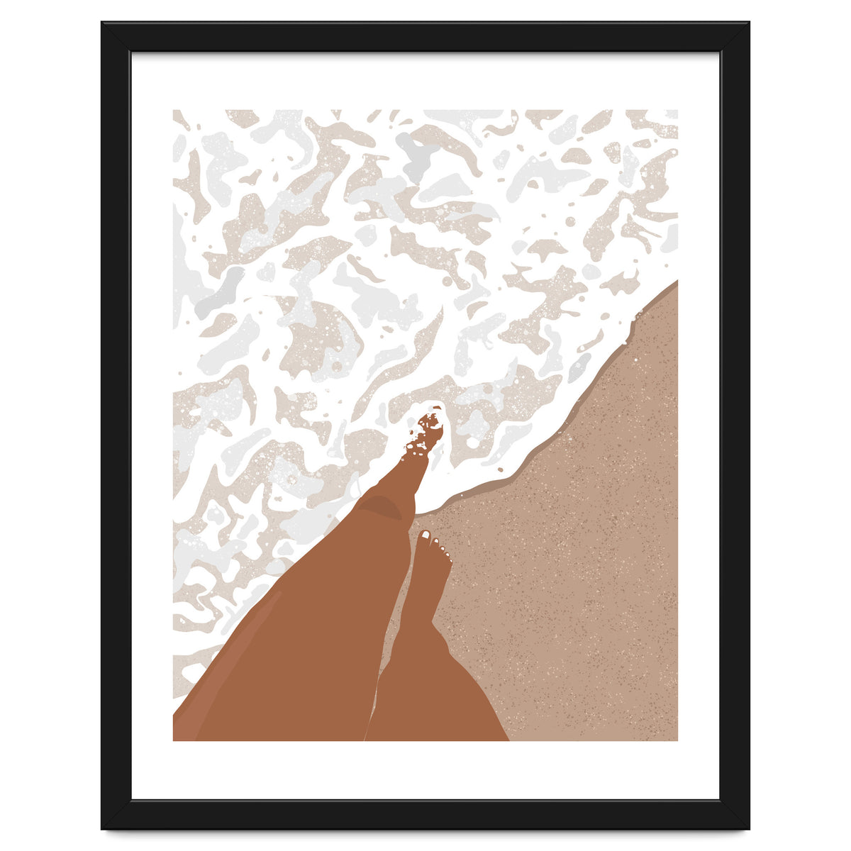 Shorelines, Girl On Ocean Beach, Sea Nature Landscape Travel Summer, Bohemian Black Woman Sand Waves Self Care