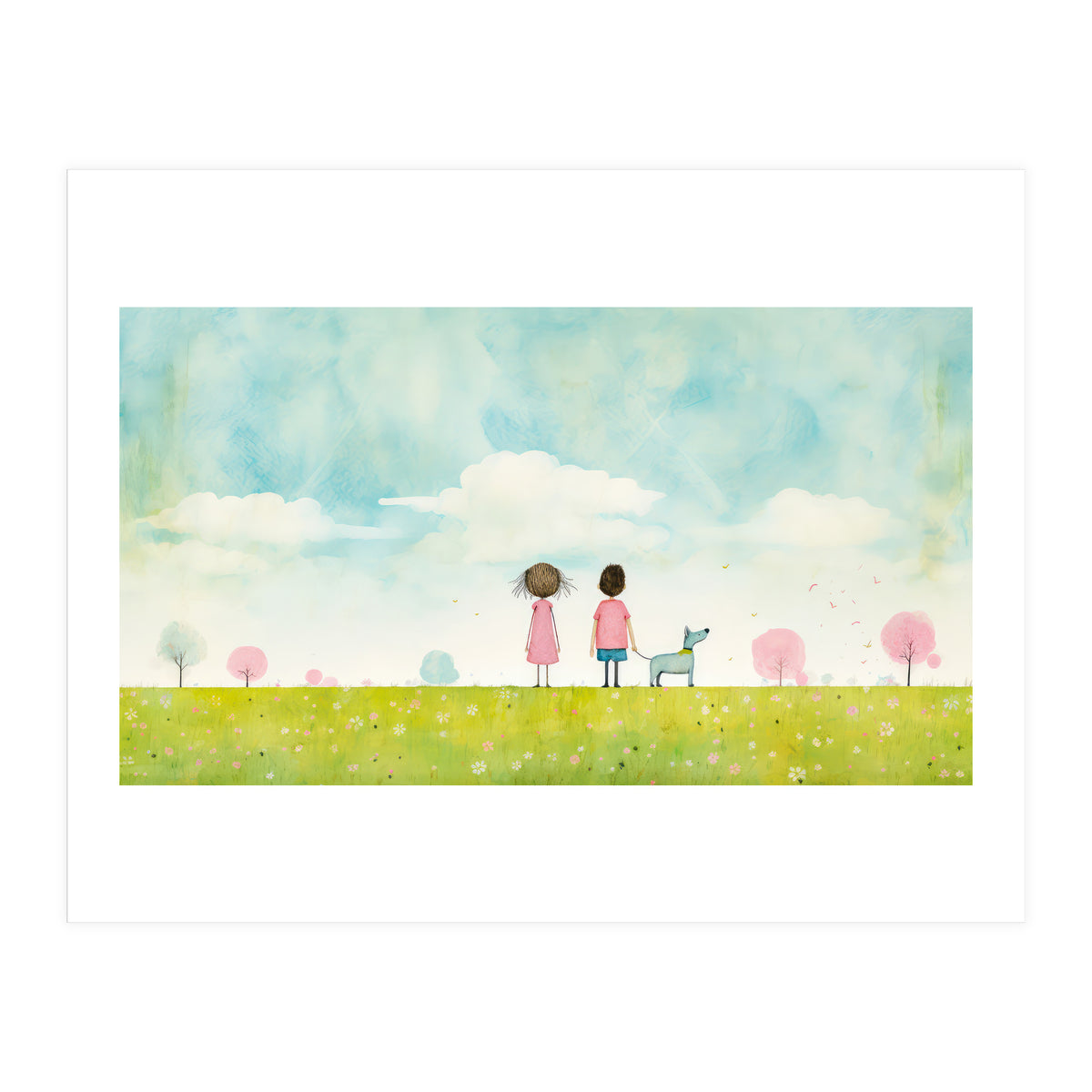 Cute Girl And Boy  (Print Only)