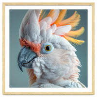 Salmon Crested Cockatoo Close Up Portrait