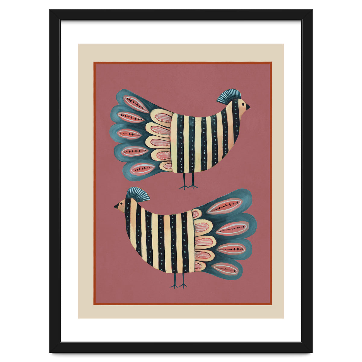 Striped Bird Pair I