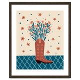 Mocha Cowboy boot with flowers thumbnail