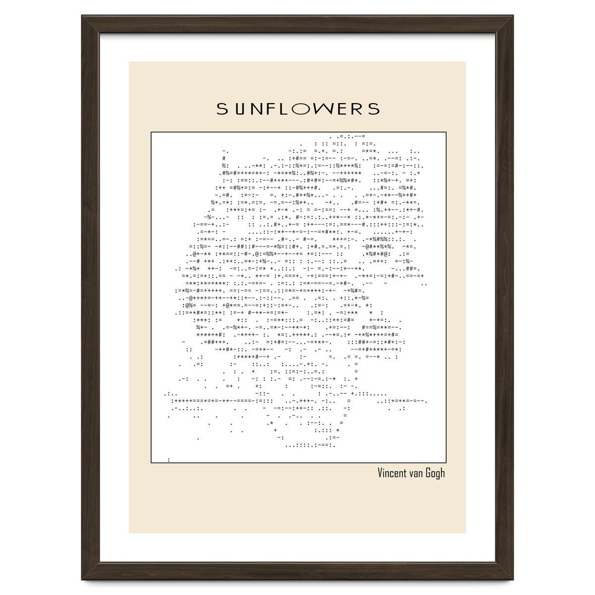 Sunflowers – Vincent van Gogh (1888) (ascii art)