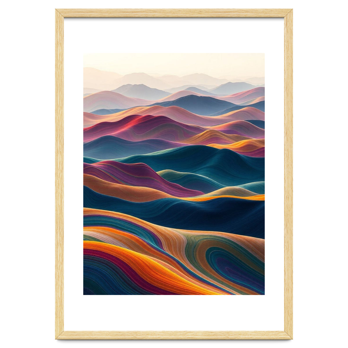 Colorful Abstract Mountain Dunes Art Print
