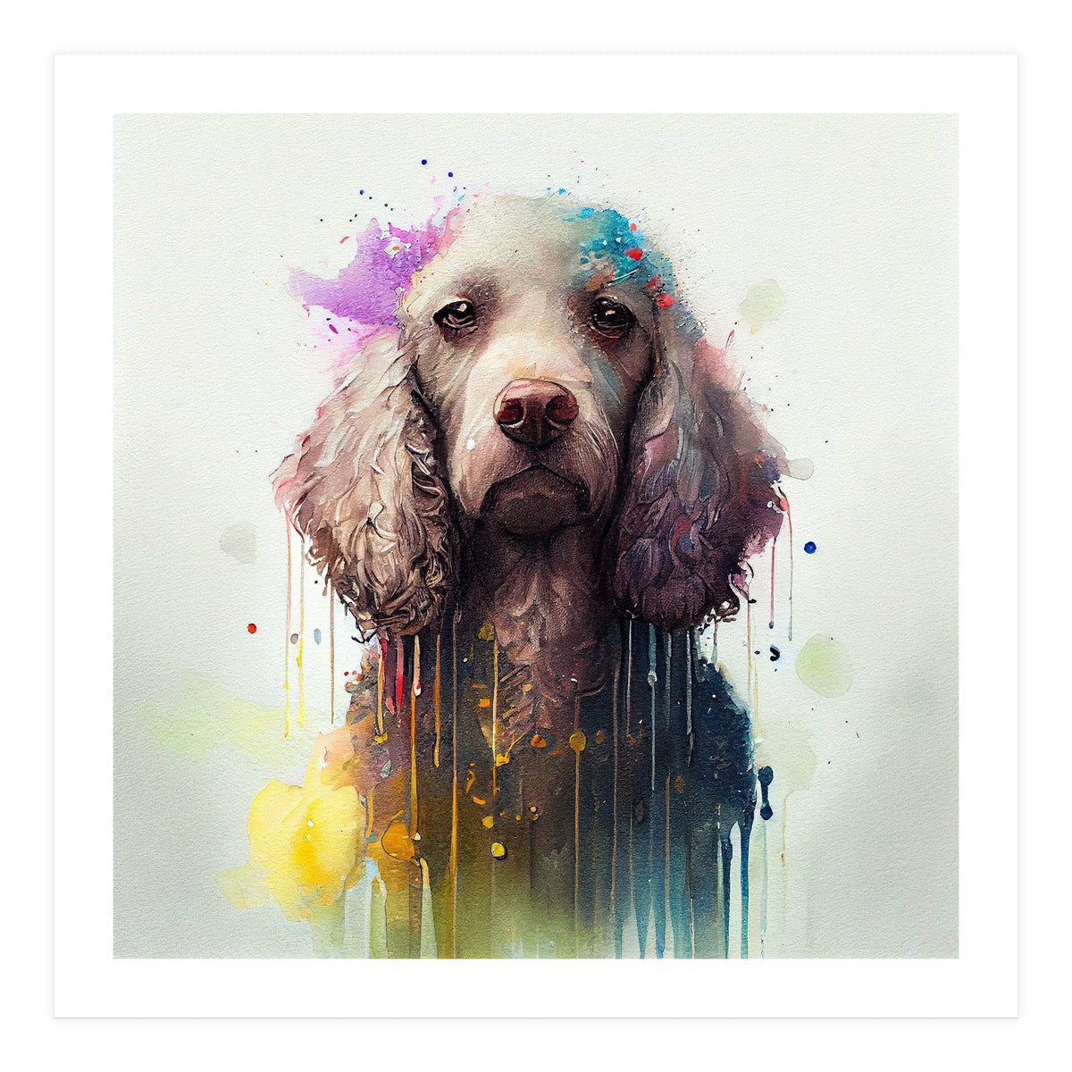 Watercolor Poodle Dog (Print Only)