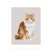 Handpainted messy oil painting of furry baby cat  (Print Only)