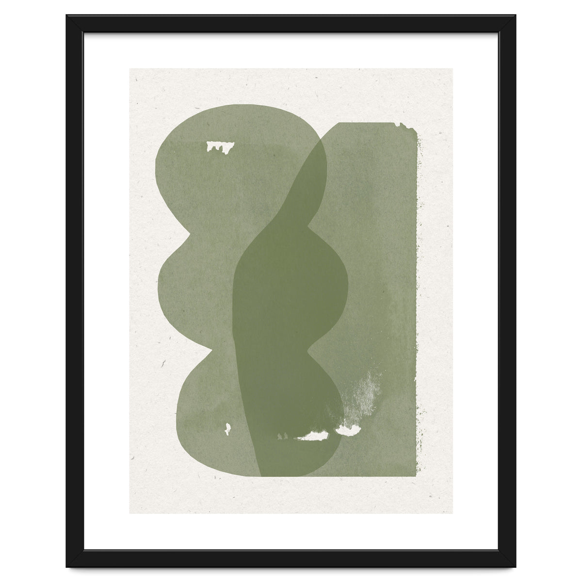 GREEN WATERCOLOR SHAPES NO.1