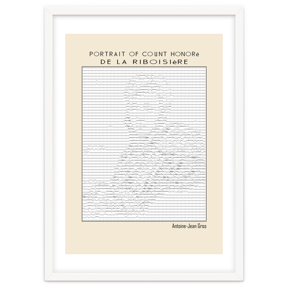 Portrait of Count Honoré de La Riboisière – Antoine-Jean Gros (ascii art)