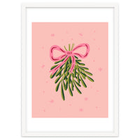 Mistletoe And Pink Bow