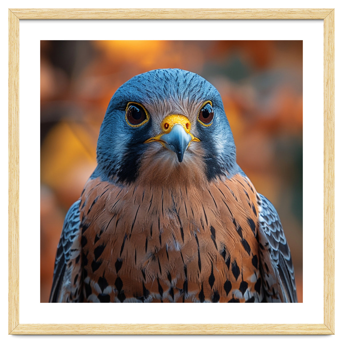 Close Up Of A Kestrel Bird Of Prey Portrait