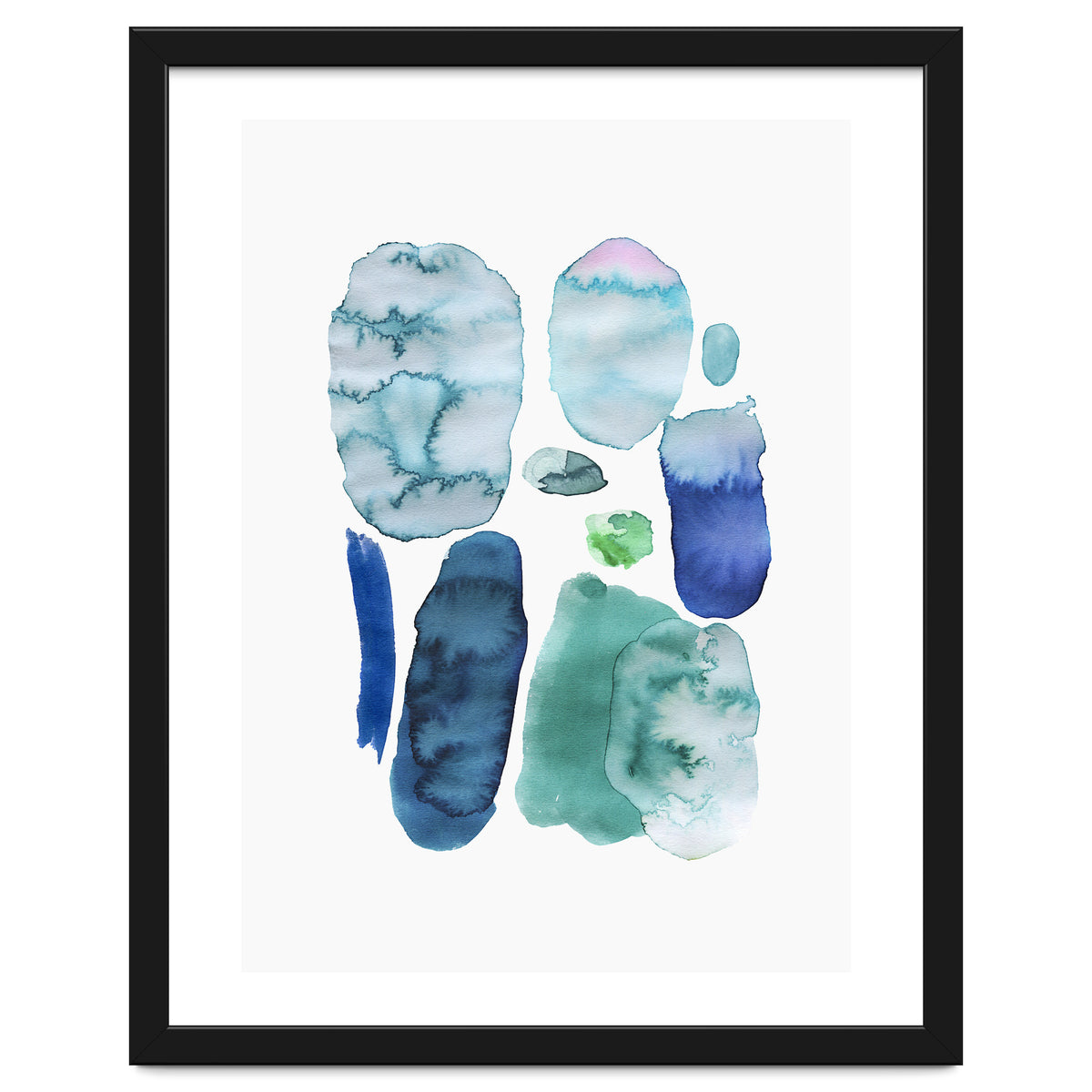 Watercolor Aqua Abstract Spots II