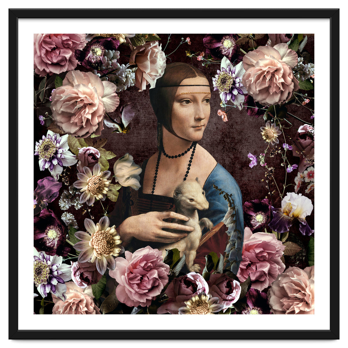 Woman with Ermine And flowers