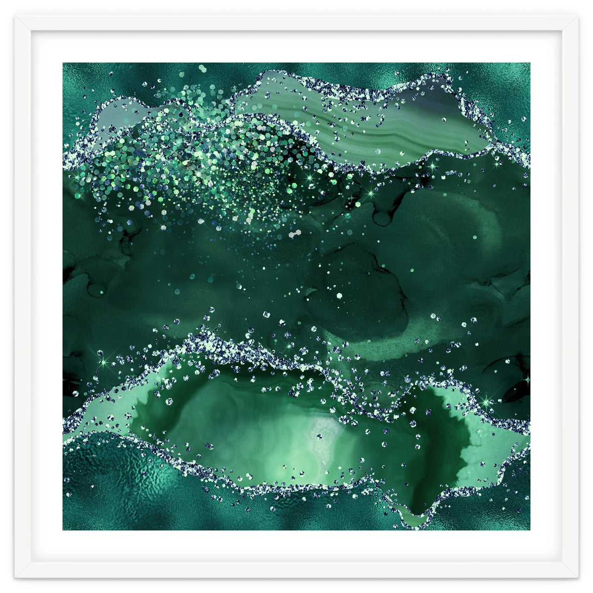 Emerald Glitter Agate Texture 04