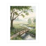 The Quiet Crossing: A Peaceful Meadow Bridge (Print Only) thumbnail
