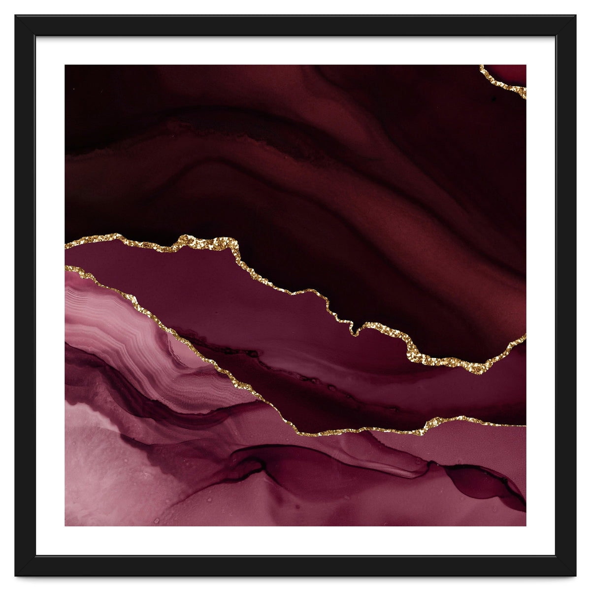 Burgundy & Gold Agate Texture 12