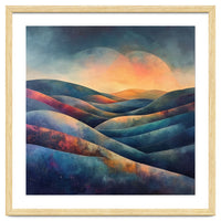 Abstract Ethereal Rolling Hills at Sunset