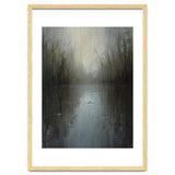 Ethereal Rainy Lake Forest Oil Painting thumbnail