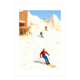 Skiing on Ice Cream Mountains, Miniature Skiers Winter Art Print for Kitchen Decor (Print Only) thumbnail
