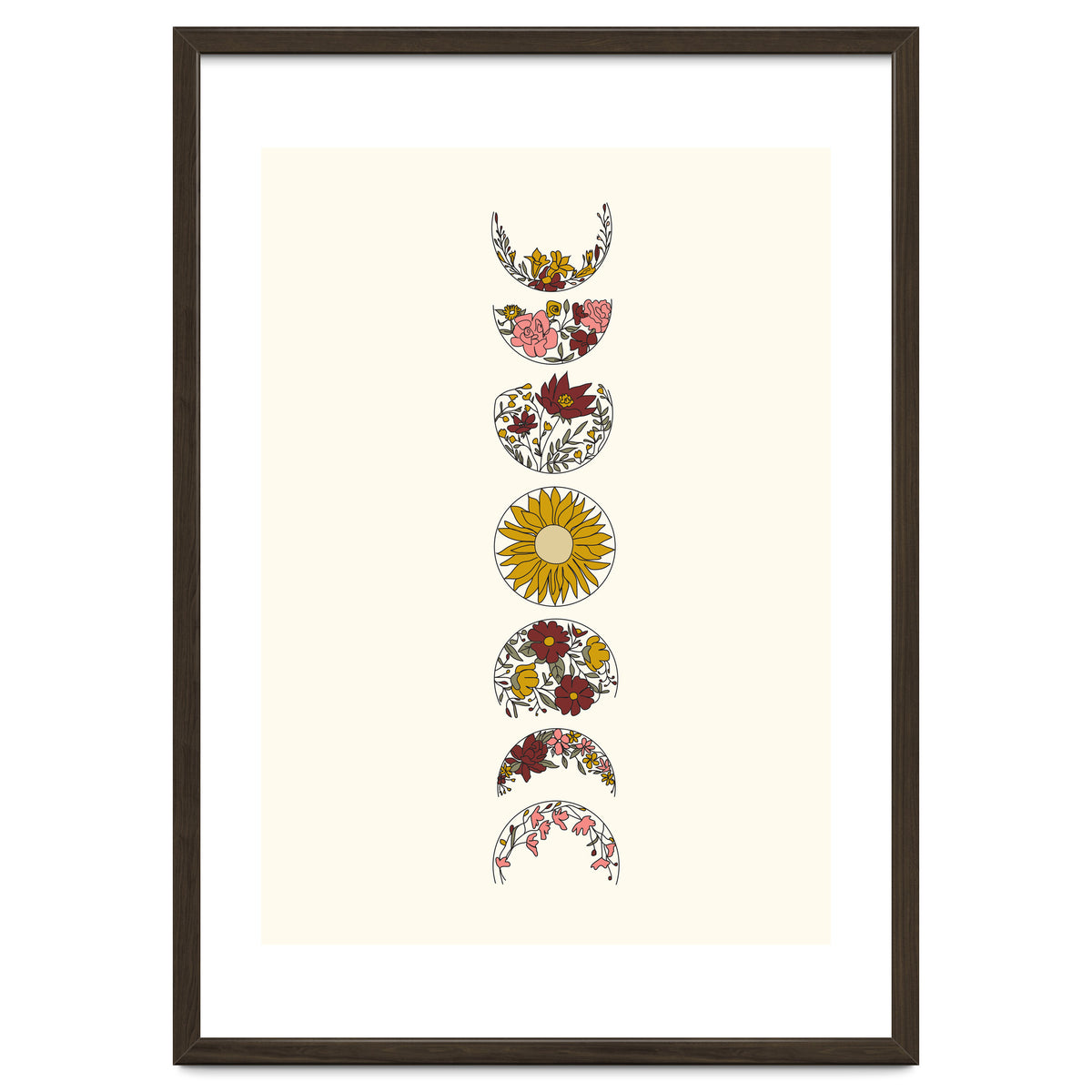 Floral Phases Of The Moon