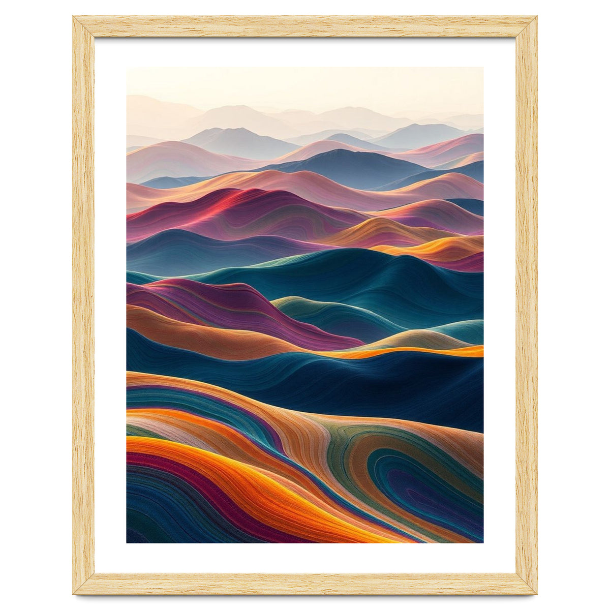 Colorful Abstract Mountain Dunes Art Print