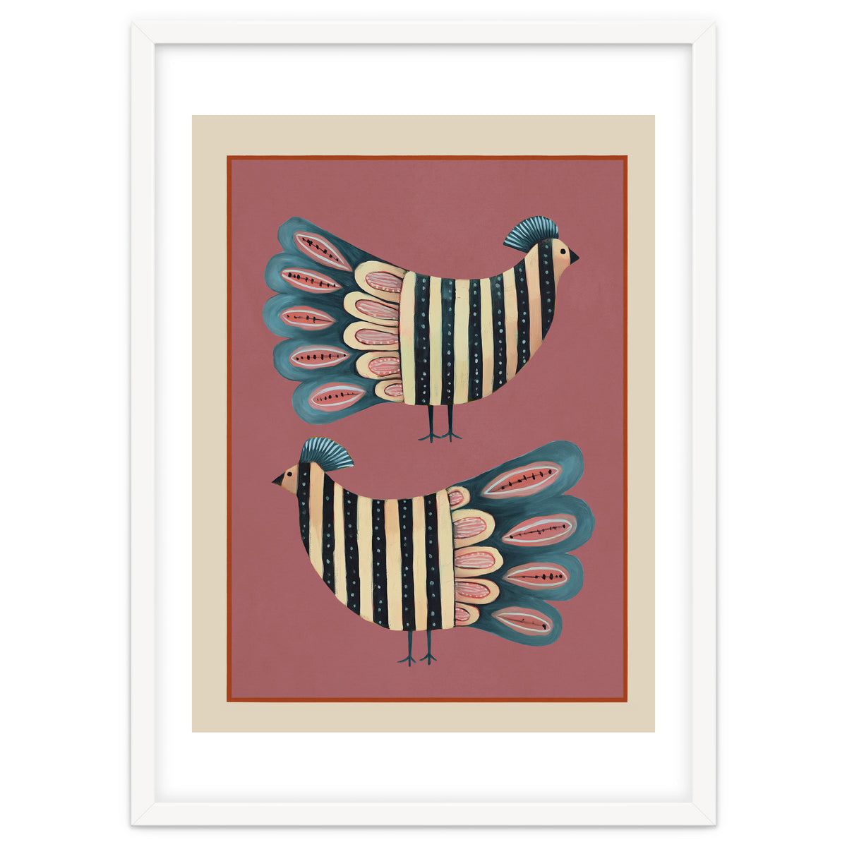 Striped Bird Pair I