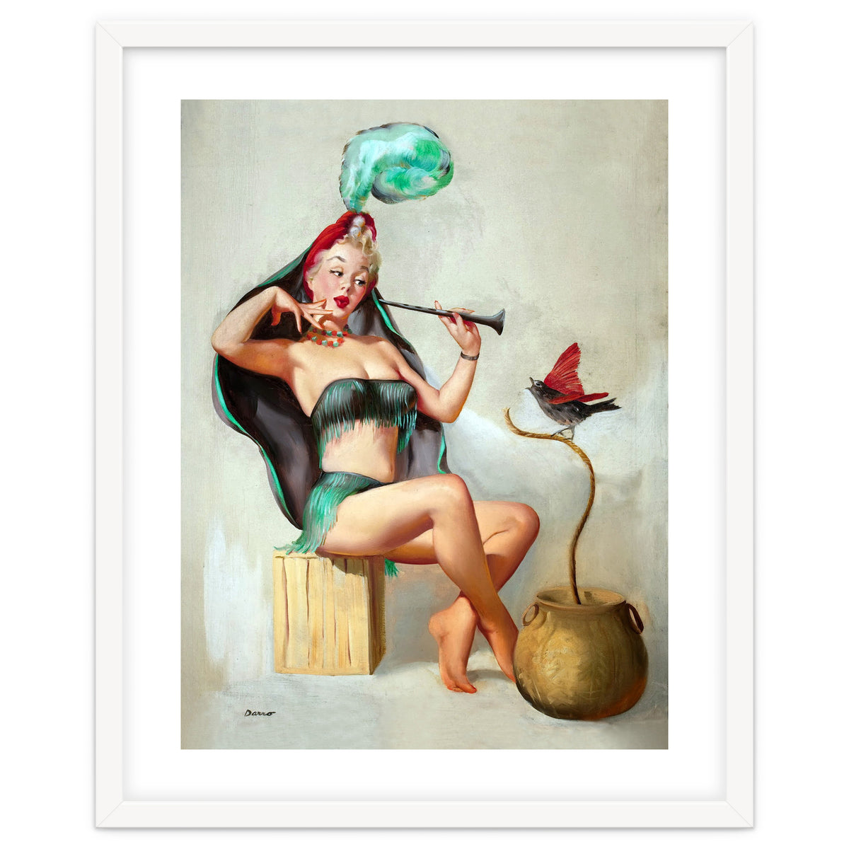 Pinup Sexy Girl Performing A Trick