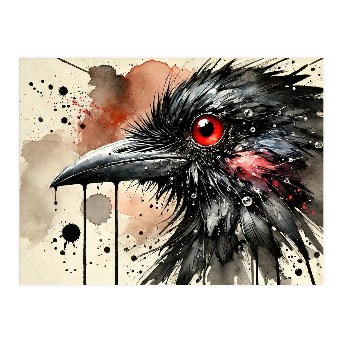 Dramatic Raven Portrait (Print Only)