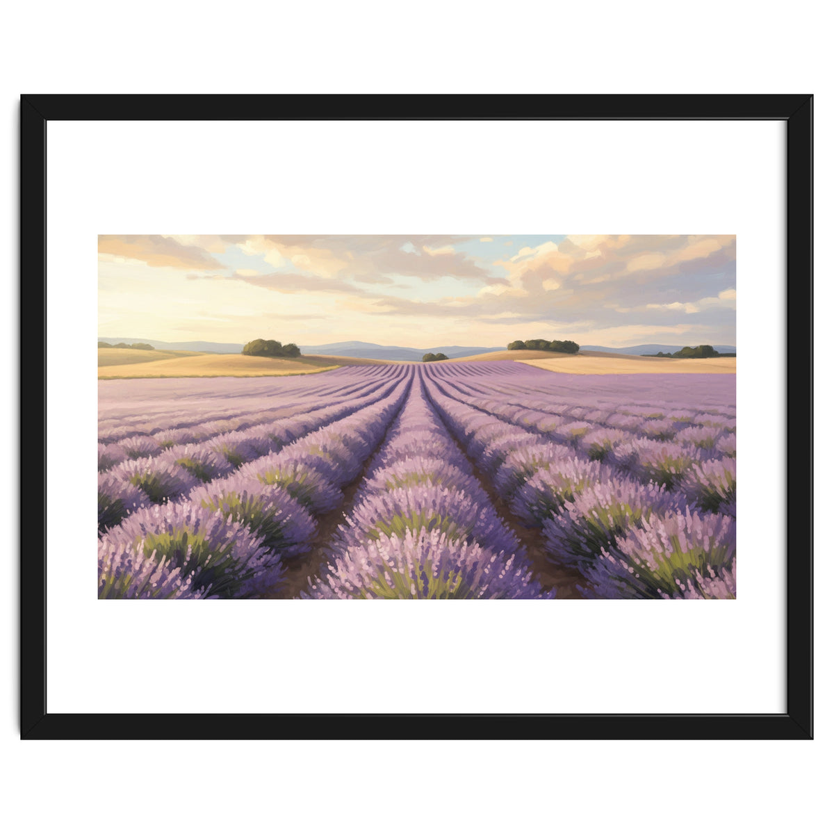 Provençal Sunset: Lavender Field Landscape