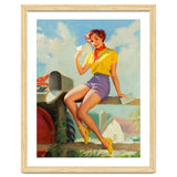 Pinup Girl On A Fence Showing A Love Letter thumbnail