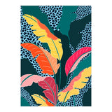Teal & Tangerine, Botanical Nature Jungle Plants, Maximalism Eclectic Pop Of Color, Tropical Banana Leaves Bohemian Contemporary (Print Only) thumbnail