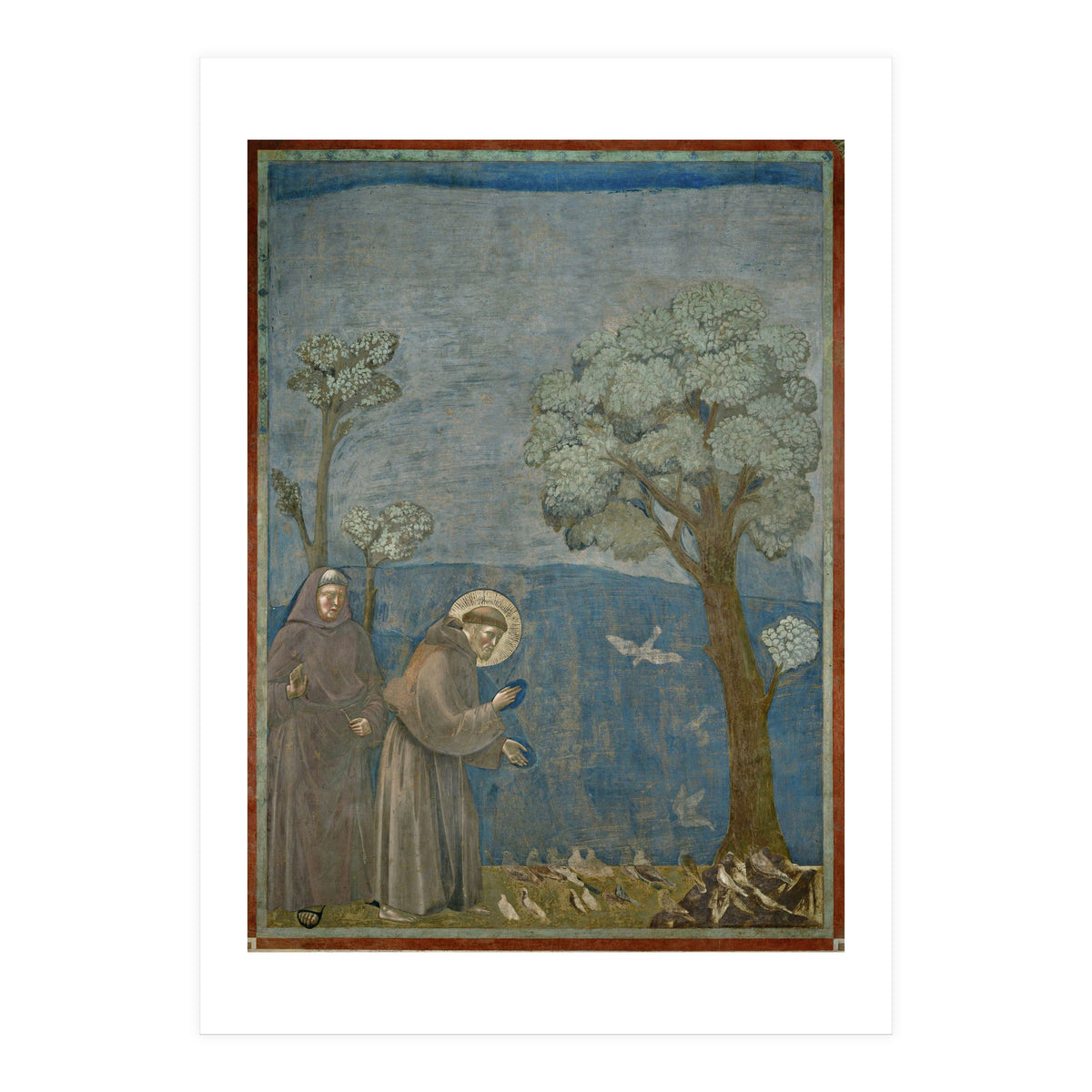 Saint Francis of Assisi preaching to the birds. Giotto. GIOTTO DE BONDONE (1266-1337). (Print Only)
