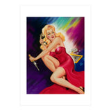 Pinup Girl With A Knife In Self Defense Pose (Print Only) thumbnail