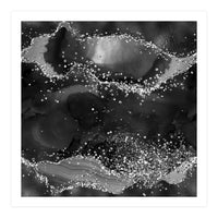 Black Glitter Agate Texture 05 (Print Only)