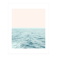 Sea Breeze, Minimal Nature Ocean Photography, Scenic Landscape Pastel Luxe Sea (Print Only)