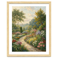 Enchanted English Cottage Garden Oil Painting