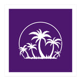 Palm Trees And Sunset in White (Print Only) thumbnail