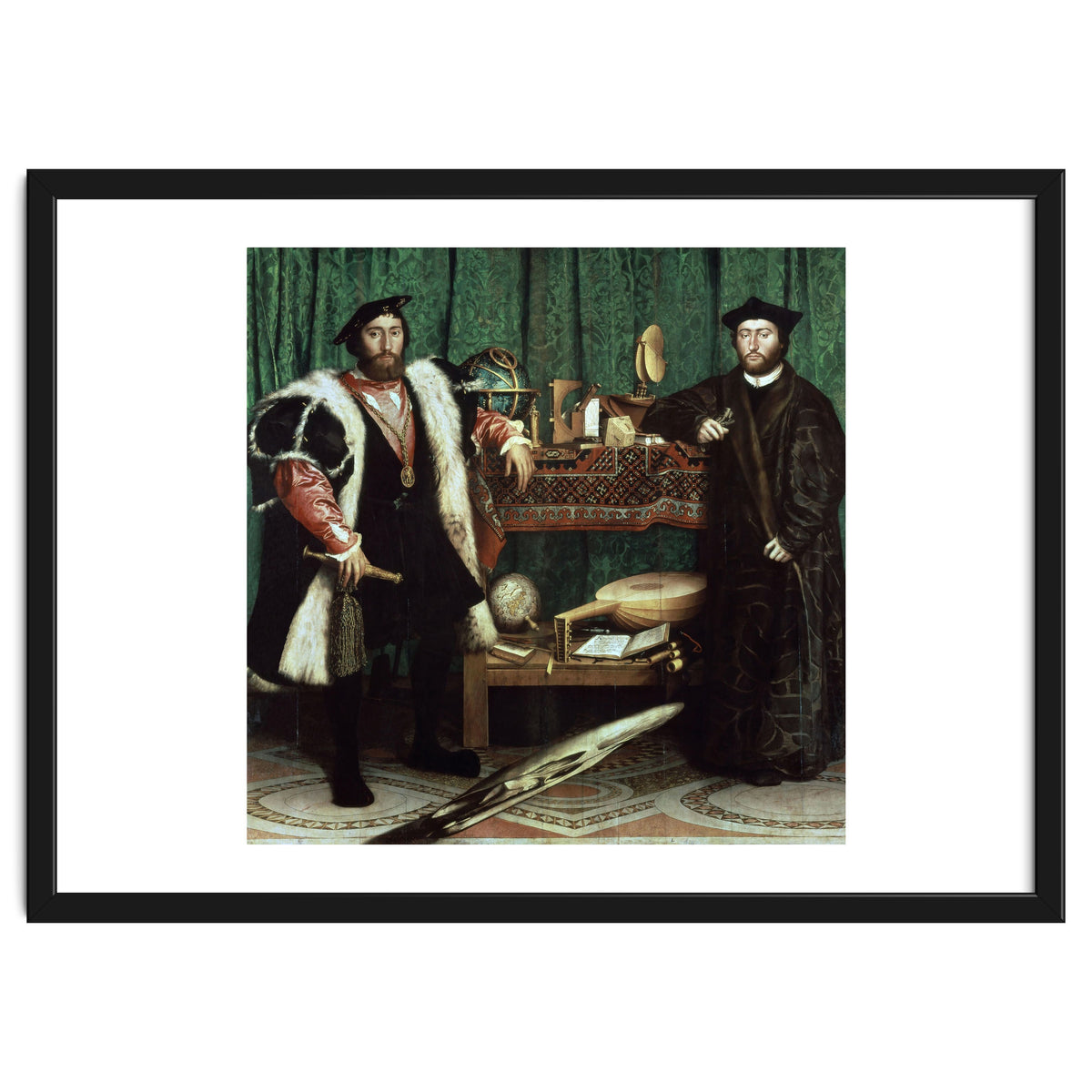 Germany school. The Ambassadors (with anamorphosis in the lower part of the painting). 1533. Oil ...