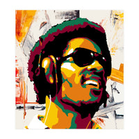 Stevie Wonder Colorful Abstract Retro Art (Print Only)