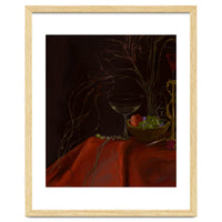 Dark Baroque Still Life Table and Wine oil