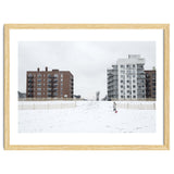 Walking with the dog on a snowy day thumbnail